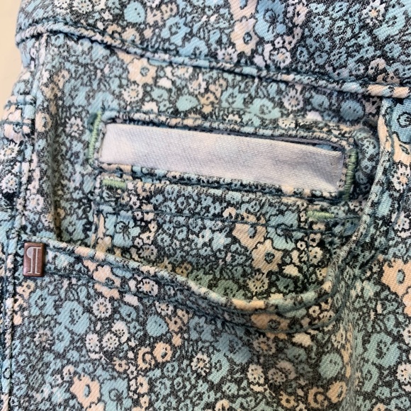 Pilcro Anthro Ditsy Floral Retro Spinoff Cottagecore Cropped Ankle Skinny Jeans - Picture 4 of 13